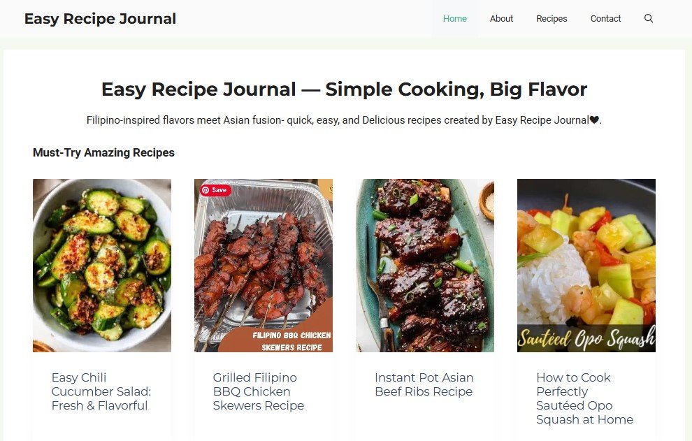 Easy Recipe Journal